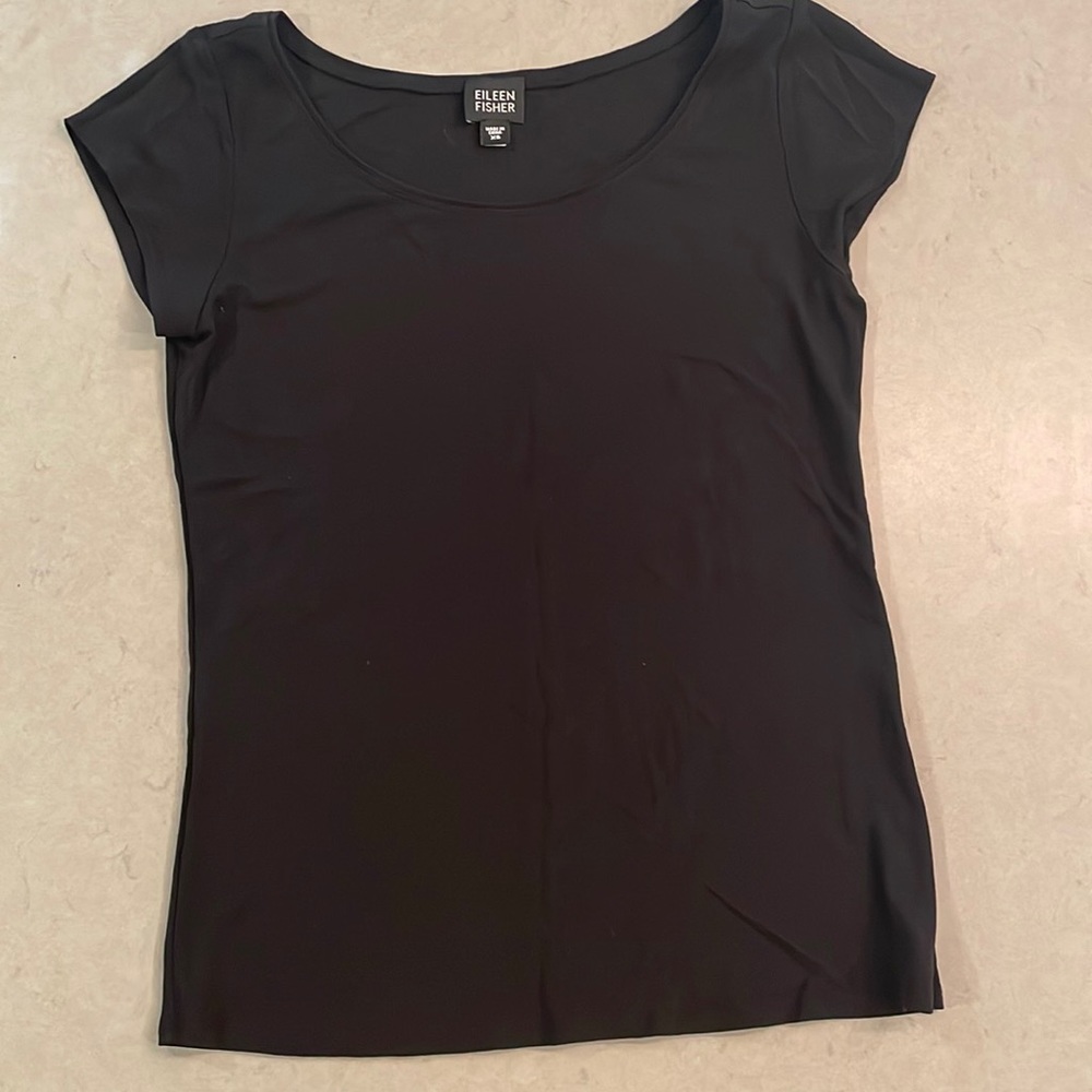 Silk black Eileen Fisher top